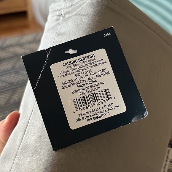 Cal King Size Gray 100% Cotton Hemstitch Framed Bedskirt NWT - Picture 3 of 4